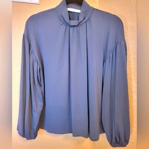 NWOT Susana Monaco Bubble Sleeve Gray Mockneck Top Size Small